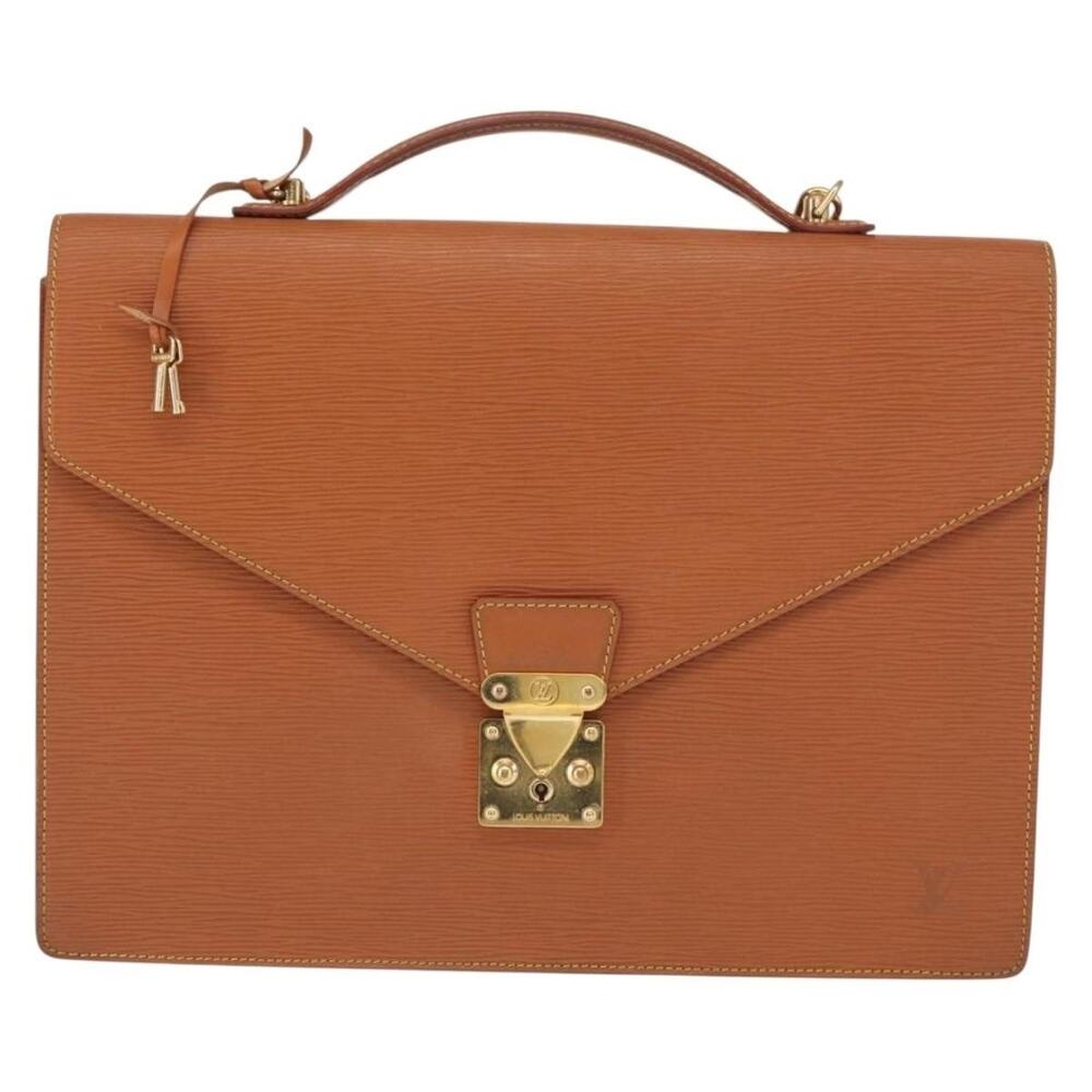 Louis Vuitton Epi Porte Documents Bandouliere Brown Briefcase